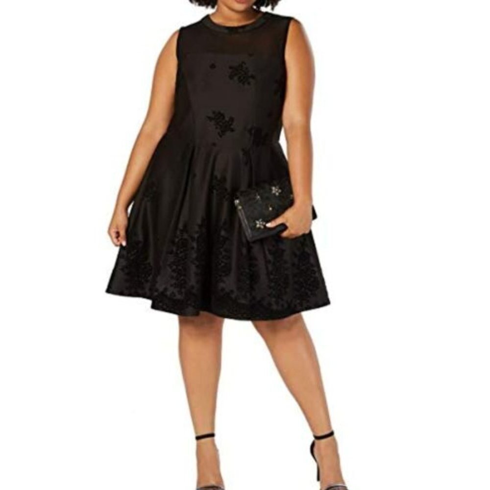 Love Squared Velvet Illusion Scuba Dress